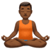 🧘🏾‍♂️ man in lotus position: medium-dark skin tone display on Apple